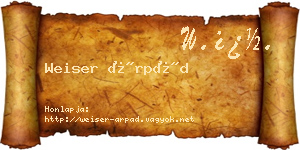 Weiser Árpád névjegykártya